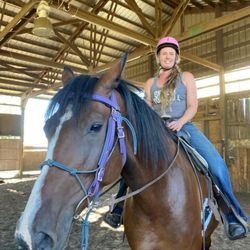 Hallcrest Farms - Erika riding/training my boy
