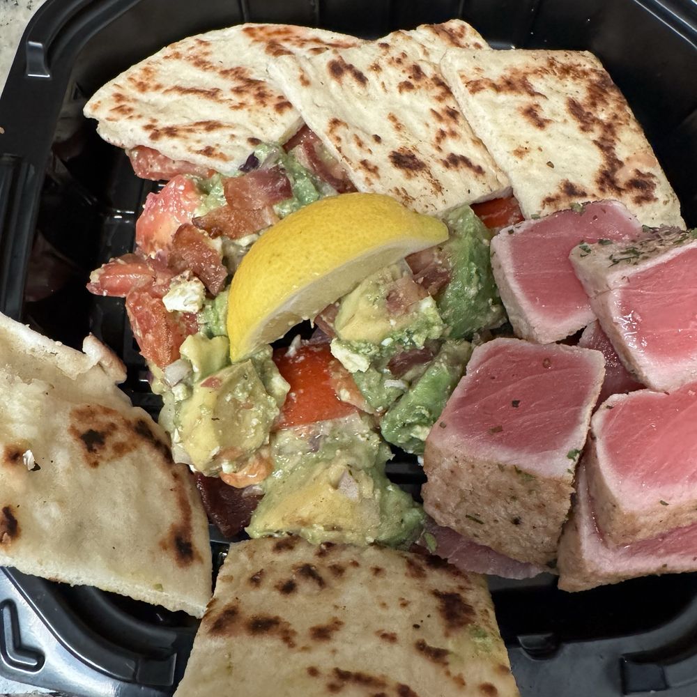 TruFire - Avocado and tomato salad with bacon and tuna. - New American Near Me - Frisco, Texas TruFire - Avocado and tomato salad with bacon and tuna. - New American Near Me - Frisco, Texas