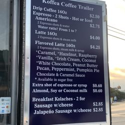 koffea coffee - Menu as of 10/12/2020
