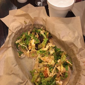Del Seoul - Kalbi and shrimp tacos. The slaw on top is sooo good. - Korean Near Me - Chicago, Illinois