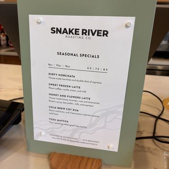 Snake River Roasting Company - Seasonal menu (May 2026) - Coffee Roasteries Near Me - Jackson, Wyoming Snake River Roasting Company - Seasonal menu (May 2026) - Coffee Roasteries Near Me - Jackson, Wyoming