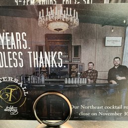 Cocktail room is closing 11/30/24 Cocktail room is closing 11/30/24