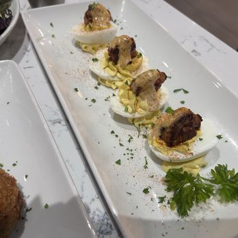The Rouxpour - Deviled eggs with shrimp. - Cajun/Creole Near Me - Sugar Land, Texas The Rouxpour - Deviled eggs with shrimp. - Cajun/Creole Near Me - Sugar Land, Texas