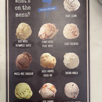 Humphry Slocombe Pruneyard - Menu, not including seasonal specialities - Ice Cream & Frozen Yogurt Near Me - Campbell, California