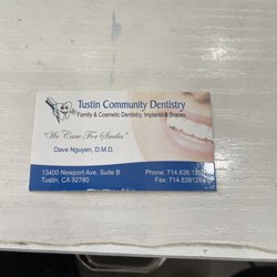 Tustin Community Dentistry - Business card