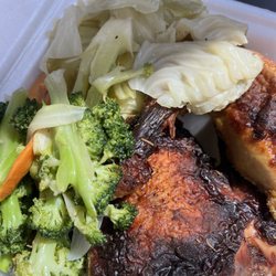 Good Times Country Home Cookin - Baked chicken, cabbage and Broccoli Stir - Fry all for less than $10