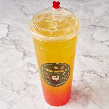 China House Restaurant - Mango tea with strawberry popping - Chinese Near Me - Romeoville, Illinois China House Restaurant - Mango tea with strawberry popping - Chinese Near Me - Romeoville, Illinois