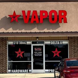 Red Star Vapor & Smoke - Store front, signage