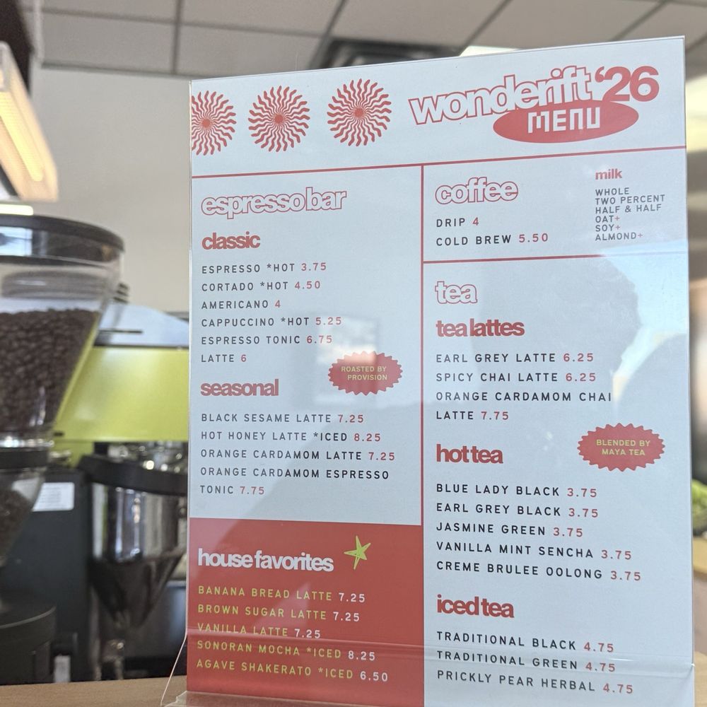 Wonderift Coffee - Menu - Coffee & Tea Near Me - Phoenix, Arizona Wonderift Coffee - Menu - Coffee & Tea Near Me - Phoenix, Arizona