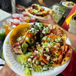 Tacos a Cabron - 2 Al Pastor, One Carne Asada and One Rib Taco. Dinner 9/7/2024