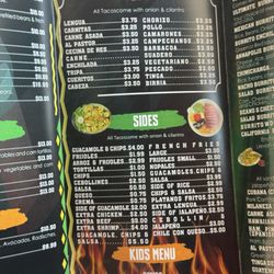 Taqueria El Cabrito - Menu