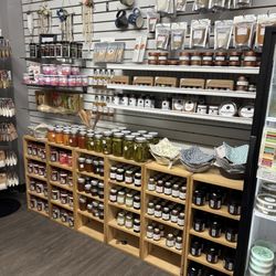Main Street Market - Display of a variety of canned preserves and spices
