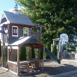 The Red Caboose - Kids can have fun playing on the slide and swings, while your dog runs around in the Dog Park all while you relax