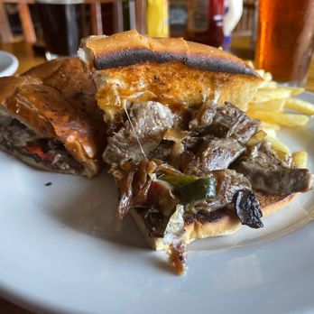 Titanic Brewery & Restaurant - Philly Cheesesteak Sandwich with - American Near Me - Coral Gables, Florida Titanic Brewery & Restaurant - Philly Cheesesteak Sandwich with - American Near Me - Coral Gables, Florida