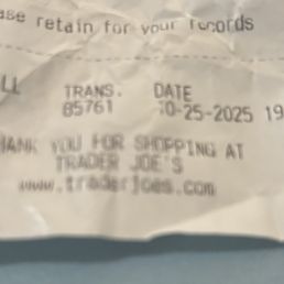 Receipt most recent trip