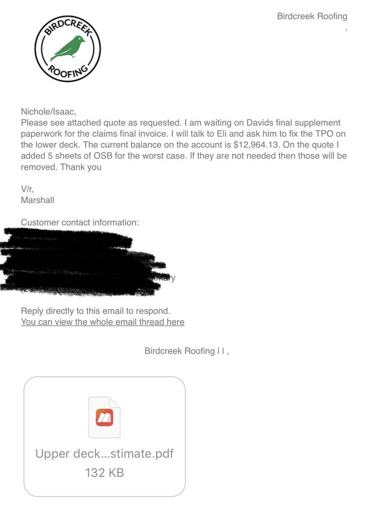 Slide of Birdcreek Roofing