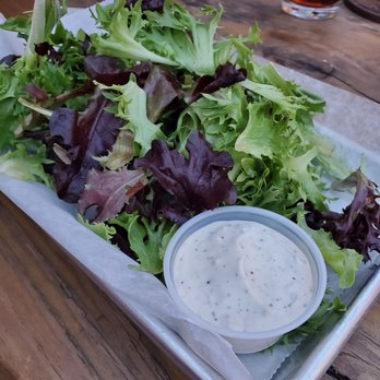 Eli Cannon's - Side salad .... Just mixed greens. Disappointing. - American Near Me - Middletown, Connecticut