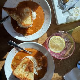 Gretchen's Jambalaya, Cornbread, and desert drink(I think that's the name) Gretchen's Jambalaya, Cornbread, and desert drink(I think that's the name)