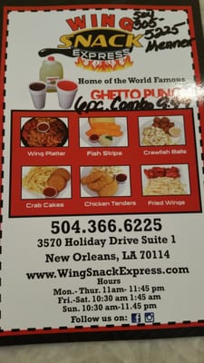 Menu photo 8 Wing Snack Express Kenner, LA