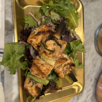 Motek - Brickell - Salmon skewers - Mediterranean Near Me - Miami, Florida