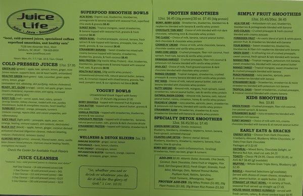 Menu photo 2 Juice Life Salisbury, NC