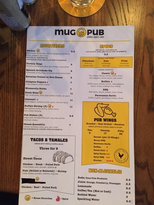 Menu photo 6 Mug Pub Sterling Heights, MI