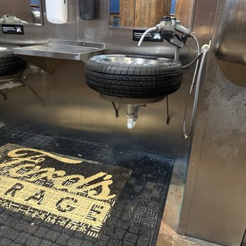 Ford's Garage St. Augustine - Bathroom sink. Pretty cool! - Burgers Near Me - St. Augustine, Florida