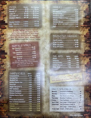 Menu photo 1 Ermanno's Pizza Shop Louisville, OH