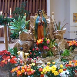 St Nicholas Church - A shrine to Our Lady of Guadalupe set up at the alter on the anniversary of Her visitation in Mexico. St. Nicholas 12/12/10