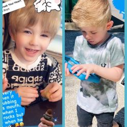 Avantgarde Salon - My sons day before and after haircut pic... (sorry about the weird IG pics but I didn't wanna look for them in my phone) thanks Emily!!!