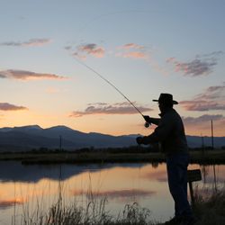 Evening fun at our trout pond