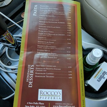 Rocco's Pizzeria - a menu in a car - Pizza Near Me - New Paltz, New York Rocco's Pizzeria - a menu in a car - Pizza Near Me - New Paltz, New York