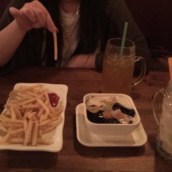 OC Dessert - Fries, tofu hua grass jelly taroball, passion fruit tea - Desserts Near Me - Brooklyn, New York
