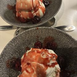 Caesar's Steak House - Cherry Jubilee for dessert that was prepared tableside