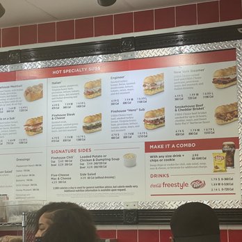 Firehouse Subs - The Menu inside and staff is following COVID precautions - Sandwiches Near Me - Clinton, Maryland