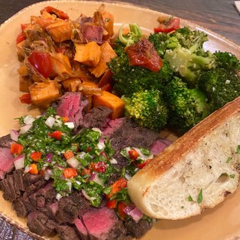 Urban Plates - Chimichurri Grass Fed Steak Plate - Salad Near Me - Pasadena, California Urban Plates - Chimichurri Grass Fed Steak Plate - Salad Near Me - Pasadena, California