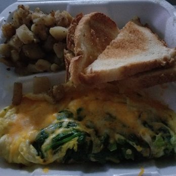 Stem's Cafe - Spinach, Cheese, Mushroom Omelet w/potatoes and toast..yummm!! - Breakfast & Brunch Near Me - Atlanta, Georgia Stem's Cafe - Spinach, Cheese, Mushroom Omelet w/potatoes and toast..yummm!! - Breakfast & Brunch Near Me - Atlanta, Georgia