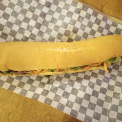 Grilled Beef Banh Mi. $7.99 on Mondays, when it's the Sub of the Day. Long and skinny, lol.