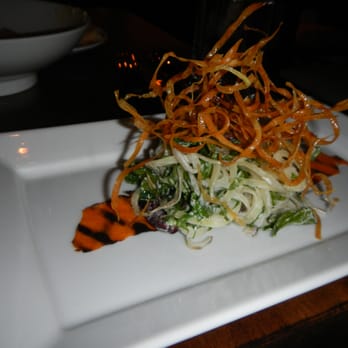 Dirt Candy - POTATO - WARM POTATO SALAD WITH OLIVES, BITTER GREENS AND CRISPY JAPANESE YAMS - Vegetarian Near Me - New York, New York