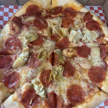 The Pie-Zan's Pizzeria - Pepperoni and artichoke pizza - Italian Near Me - Gunnison, Colorado The Pie-Zan's Pizzeria - Pepperoni and artichoke pizza - Italian Near Me - Gunnison, Colorado