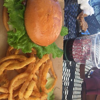 Twisted Root Burger - Burger with onion strings and root beer - Burgers Near Me - Dallas, Texas