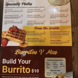 Blue Water Grille - Breakfast menu August 2025