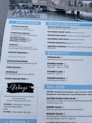Menu photo 1 Portside Seafood Restaurant Cambridge, MD Menu photo 1 Portside Seafood Restaurant Cambridge, MD