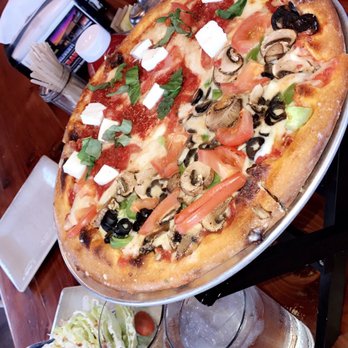 Crust Kitchen - Half veggie half margarita pizza and wedge salad - Pizza Near Me - San Diego, California