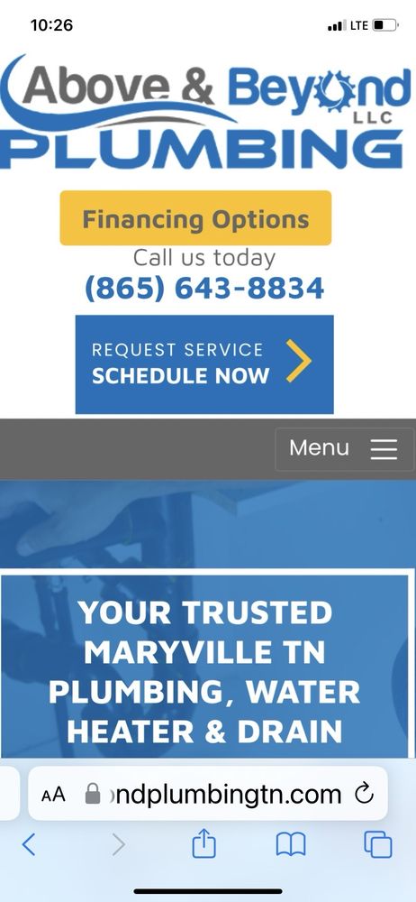 Slide of Above & Beyond Plumbing