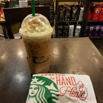 Starbucks - Iced Tea Latte with Sausage, Egg, and Cheddar Breakfast Sandwich - Coffee & Tea Near Me - Carlsbad, California Starbucks - Iced Tea Latte with Sausage, Egg, and Cheddar Breakfast Sandwich - Coffee & Tea Near Me - Carlsbad, California