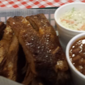 Big Muddy BBQ - The half rack ribs with beans and cole slaw - Barbeque Near Me - Hannibal, Missouri