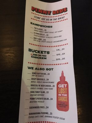 Menu photo 5 Penny Red's Detroit, MI