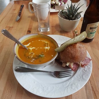 The Grounds Cafe - Reuben Sandwich with side of Coconut Ginger and Root Veg Soup - Cafes Near Me - Portugal Cove-St. Philip's, Newfoundland and Labrador The Grounds Cafe - Reuben Sandwich with side of Coconut Ginger and Root Veg Soup - Cafes Near Me - Portugal Cove-St. Philip's, Newfoundland and Labrador