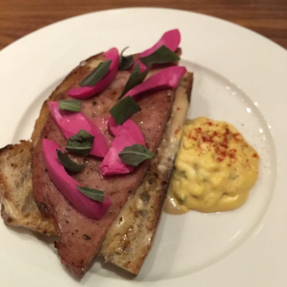 Spoke & Steele - Devour Downtown Goldenrod Eggs (first course) - American Near Me - Indianapolis, Indiana Spoke & Steele - Devour Downtown Goldenrod Eggs (first course) - American Near Me - Indianapolis, Indiana